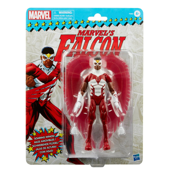 Marvel Legends Series Falcon 6-inch Retro Packaging Action Figure Toy, 3 Accessories