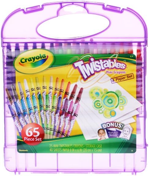 Crayola Mini Twistables Crayons & Paper Set, 65 Pieces, Gift for Kids