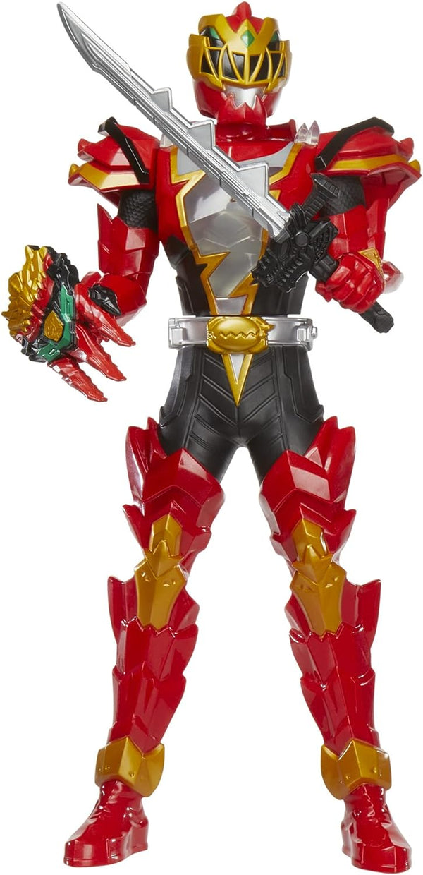 Power Rangers Dino Fury Spiral Strike Red Ranger, 12-inch Action Figures, Electronic Spinning and Light FX, Toys for 4 Year Old Boys and Girls and Up